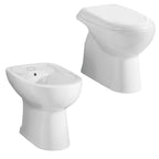 Sanitari con scarico a terra e sedile in termoindurente Ceramica Azzurra modello 'Diana' cm 55