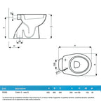 Sanitari distanziati da parete con scarico a pavimento wc+bidet +sedile normal close Geberit 'ColibrÃ¬ 2' cm 53