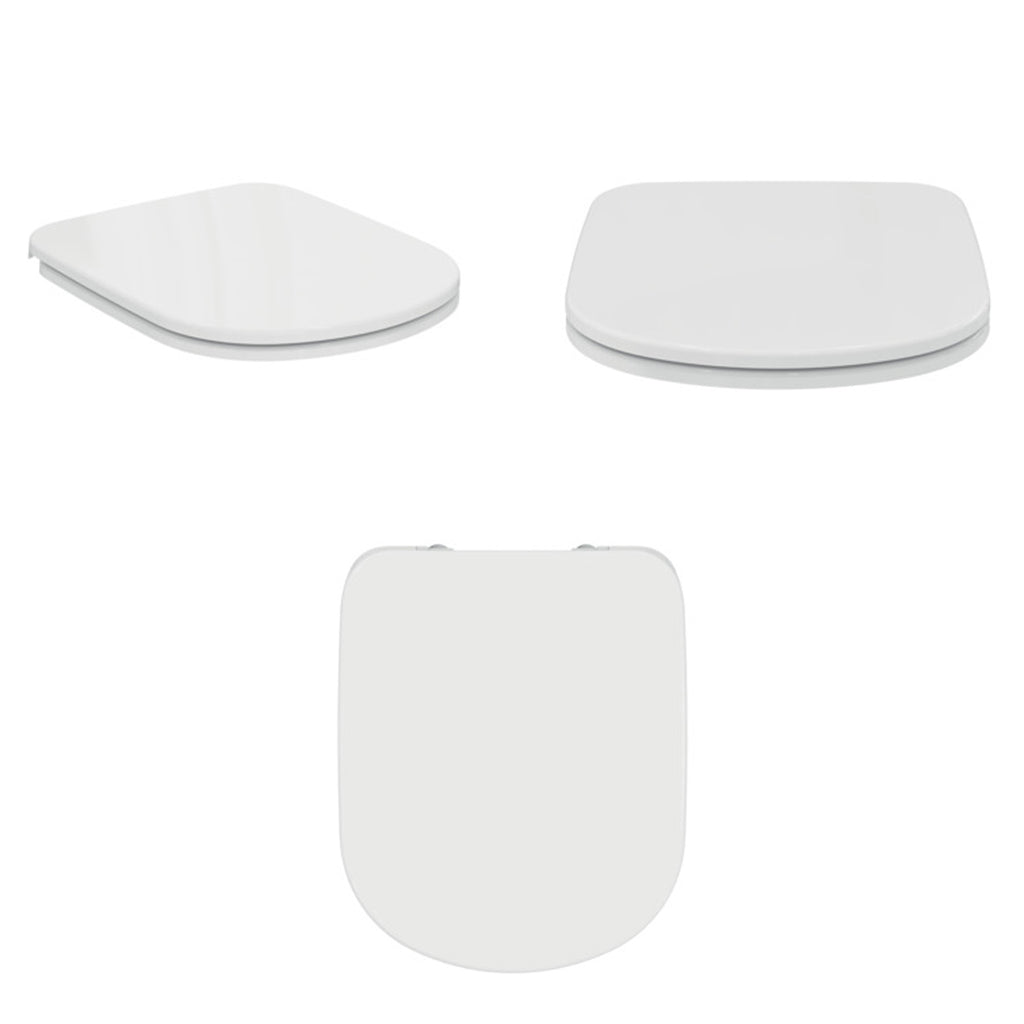 Sanitari distanziati da parete con sedile a chiusura tradizionale collezione Life Ideal Standard- scarico a terra