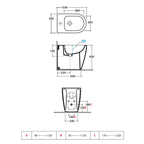 Sanitari filomuro Bianco Opaco rimless 53 cm Ceramica Globo Mode Wc scarico Multi