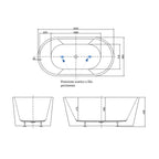 Vasca Freestanding modello Viterbo con troppo pieno cm 160x80xh60 - Bianco Lucido