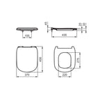Sedile in termoindurente Slim Ideal Standard Tesi chiusura rallentata Bianco Seta