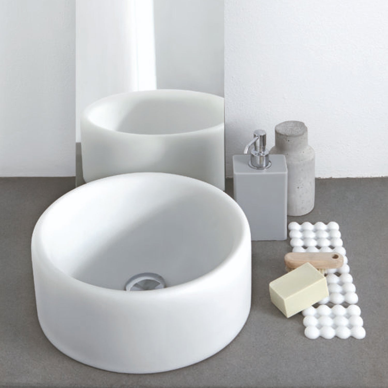 Lavabo morbido da appoggio in gel poliuretanico mod. COCCOLA GEELLI