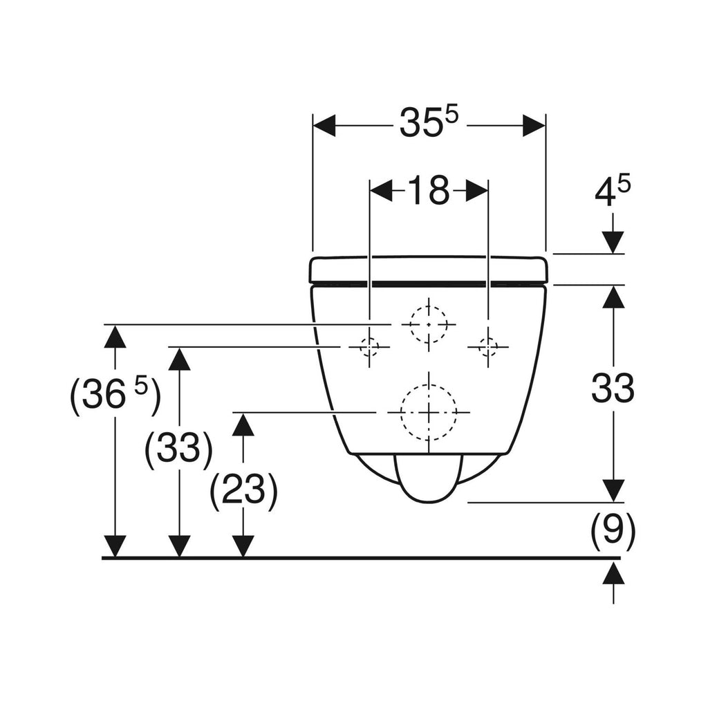 Vaso sospeso Rimless con scarico universale e sedile SoftClose modello Icon di Geberit cm 53
