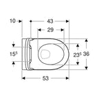 Vaso sospeso Rimless con scarico universale e sedile SoftClose modello Icon di Geberit cm 53