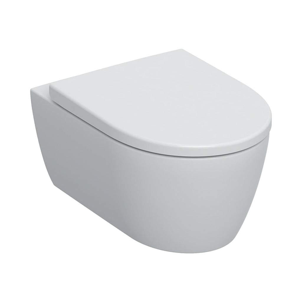 Vaso sospeso Rimless con scarico universale e sedile SoftClose modello Icon di Geberit cm 53