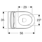 Vaso filomuro Rimless con scarico universale e sedile tradizionale modello Icon di Geberit cm 56