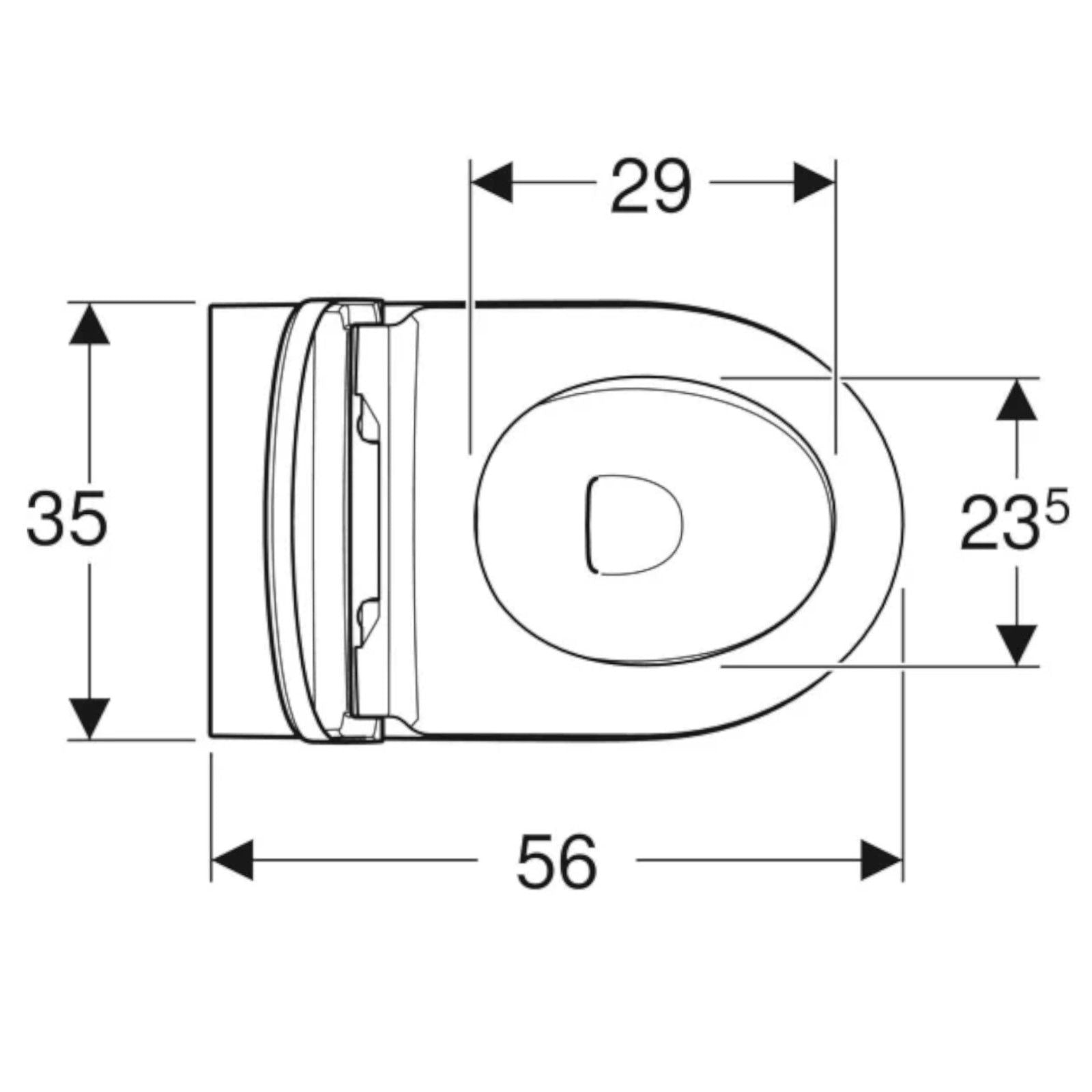 Vaso filomuro Rimless con scarico universale e sedile tradizionale modello Icon di Geberit cm 56