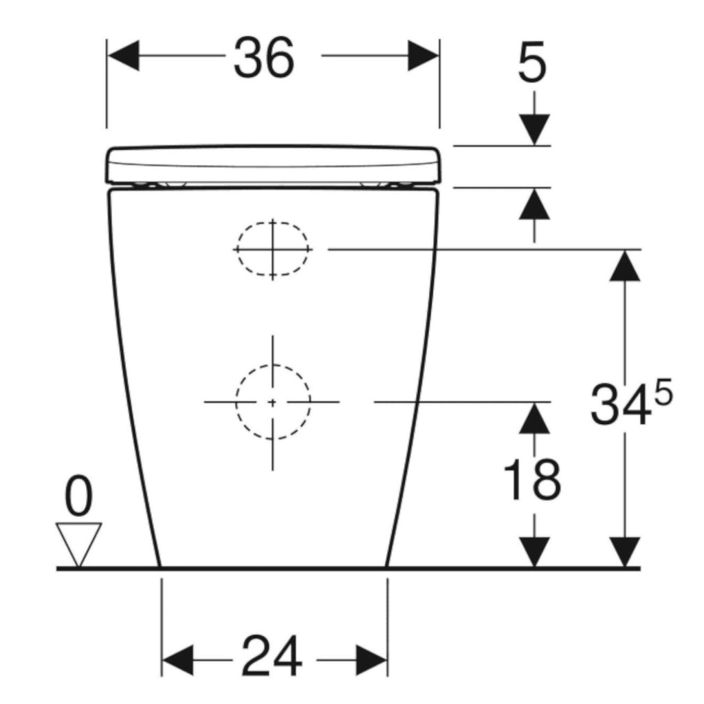 Vaso filomuro Rimless con scarico universale e sedile SoftClose modello Icon di Geberit cm 56