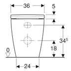 Vaso filomuro Rimless con scarico universale e sedile SoftClose modello Icon di Geberit cm 56