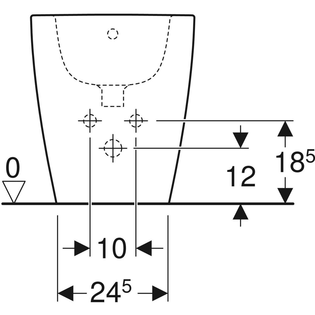 Coppia sanitari filomuro con scarico universale e sedile tradizionale modello Icon di Geberit