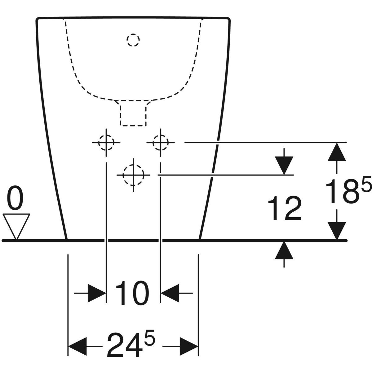 Coppia sanitari filomuro con scarico universale e sedile tradizionale modello Icon di Geberit