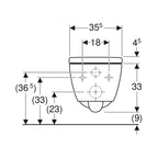 Coppia sanitari sospesi con scarico universale e sedile SoftClose modello Icon di Geberit