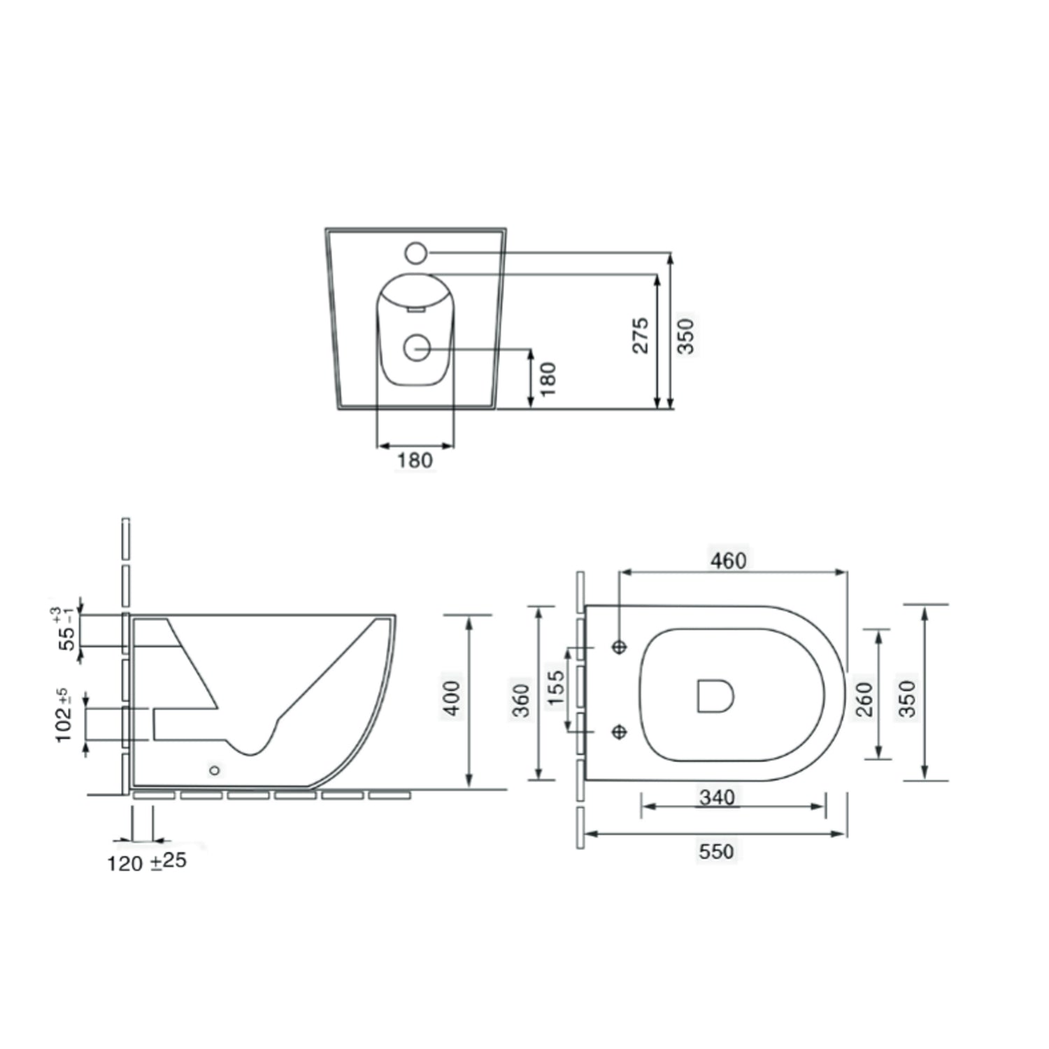 Coppia Sanitari a terra filomuro BathCore Nubes- Aura Vaso a terra + bidet a terra + copriwater
