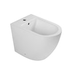 Coppia Sanitari a terra filomuro BathCore Nubes- Aura Vaso a terra + bidet a terra + copriwater