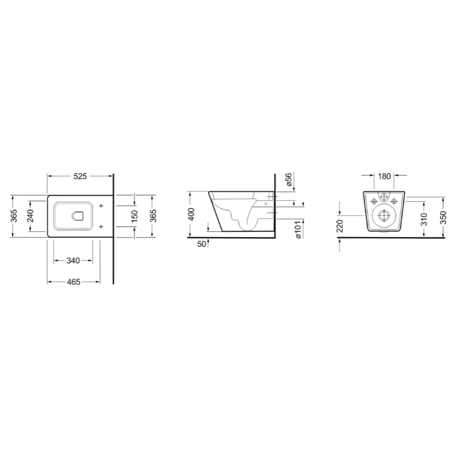 Coppia Sanitari Sospesi BathCore Pluma Evo Vaso sospeso + bidet sospeso + copriwater