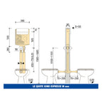 Cassetta incasso Pucci in rame per wc a terra con doppio pulsante