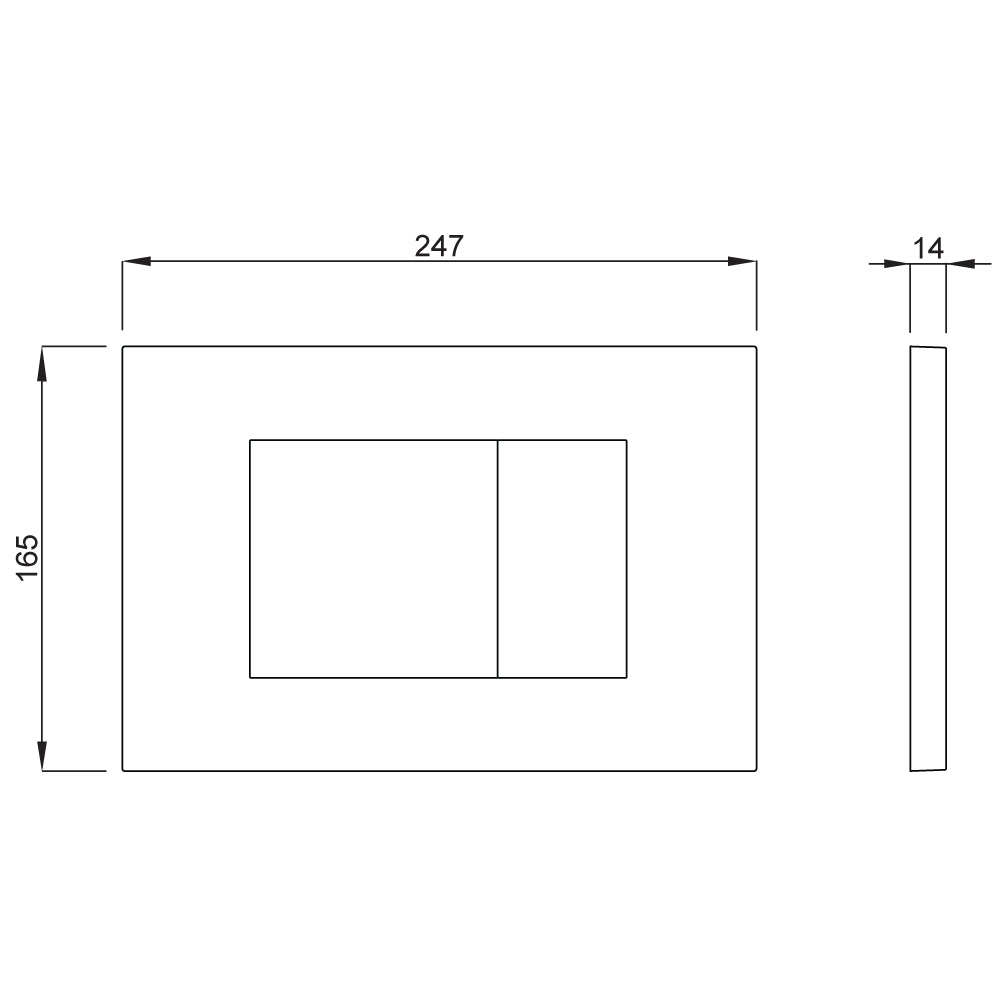 Placca di comando Schwab modello Metis per cassette incasso Cromo Lucido
