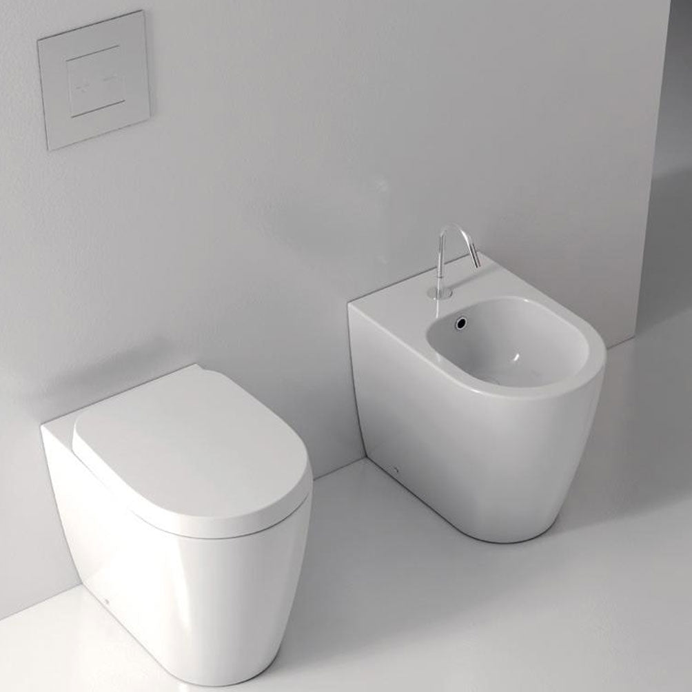Sanitari Moderni senza Brida Filo muro Falerii  Foglia Medium wc bidet sedile softclose