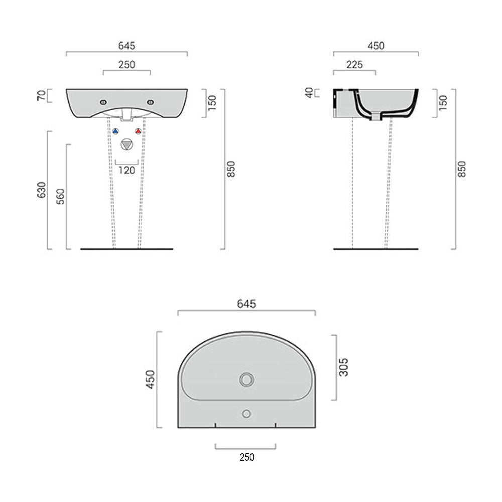 Lavabo sospeso Domus Falerii Mascalzone 64