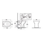 Vaso filomuro rimless in ceramica bianca RAK serie Astria - Bianco