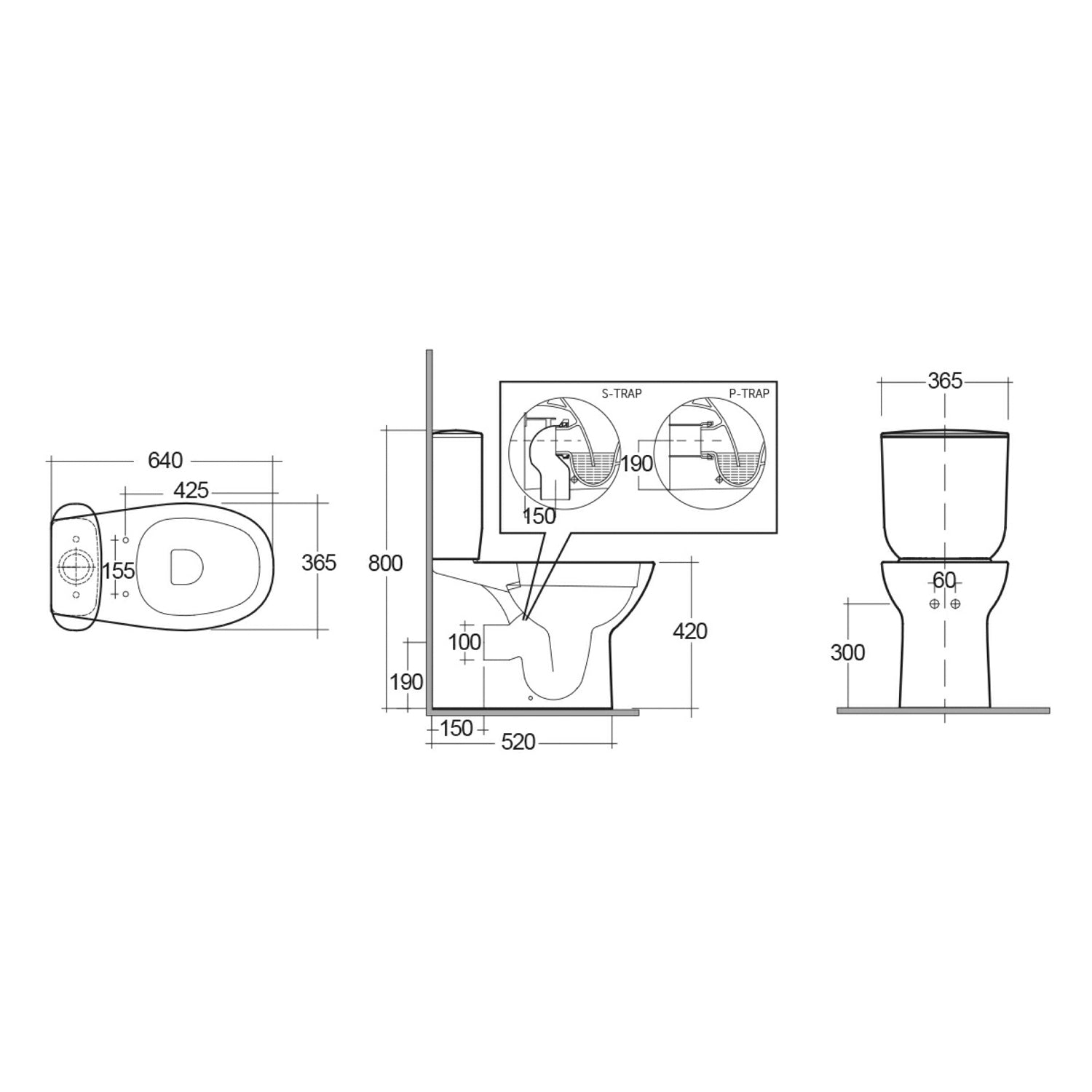 Vaso monoblocco filomuro rimelss con scarico universale RAK serie Astria - Bianco