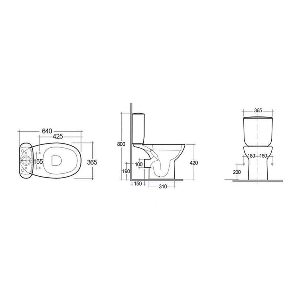 Vaso monoblocco rimelss con scarico a muro RAK serie Astria - Bianco