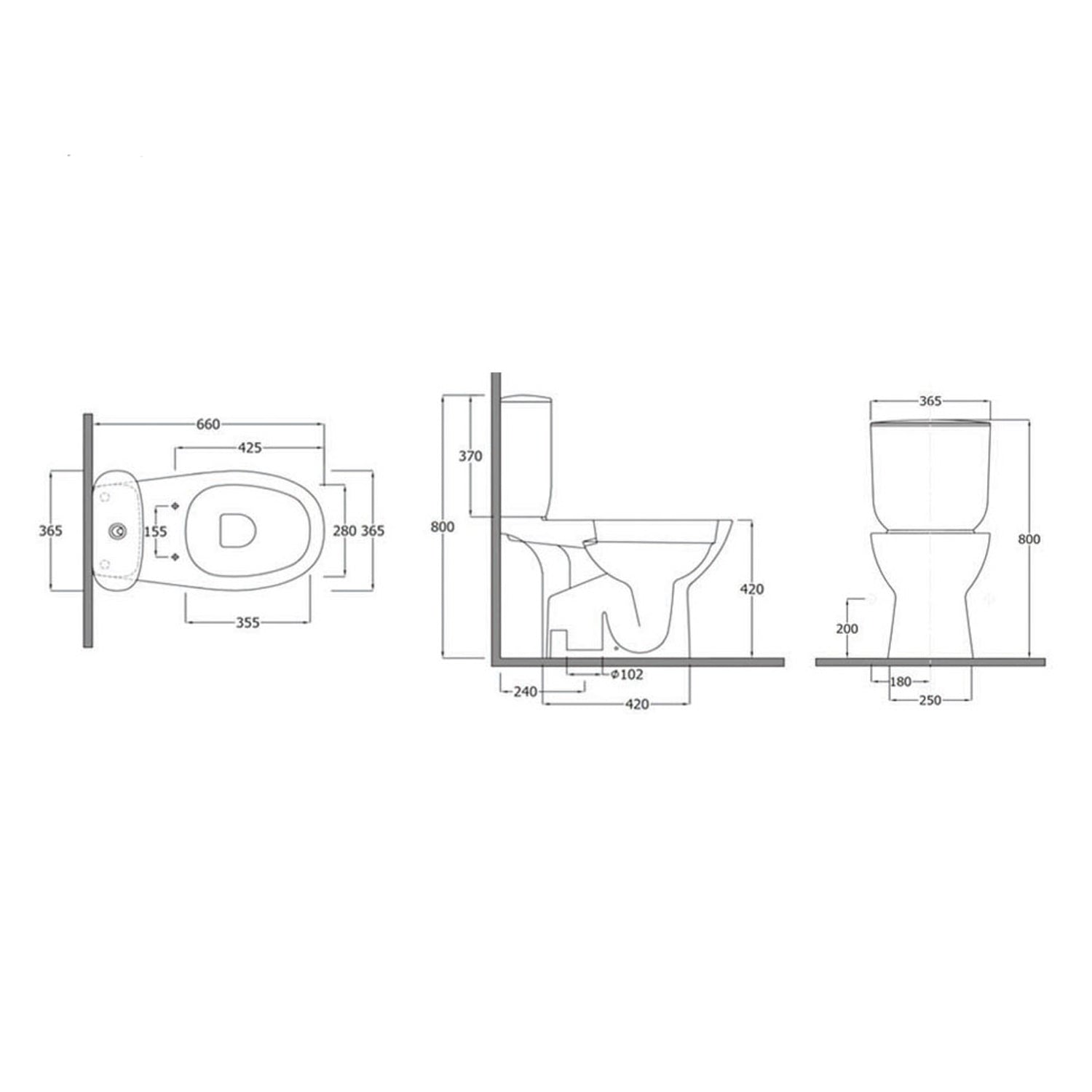 Vaso monoblocco rimelss con scarico a pavimento RAK serie Astria - Bianco