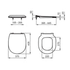 Sedile Slim modello Connect di Ideal Standard a chiusura rallentata con cerniere in Acciaio Inox - Bianco Lucido