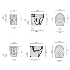 Sanitari Filo Muro Moderni Ceramica Domus Falerii Mascalzone sedile Chiusura tradizionale