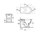 Vaso filoparete 57x38 cm modello Paestum Ceramica Globo - sedile Softclose