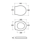 Vaso filoparete 57x38 cm modello Paestum Ceramica Globo - sedile Softclose