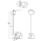 Cassetta in ceramica per installazione alta completa di tubo di scarico e catenella modello Paestum di Globo