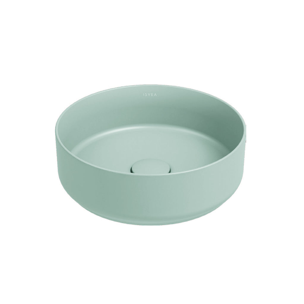 Lavabo d'appoggio tondo senza foro BathCore serie Infinity 36 cm - Menta Opaco