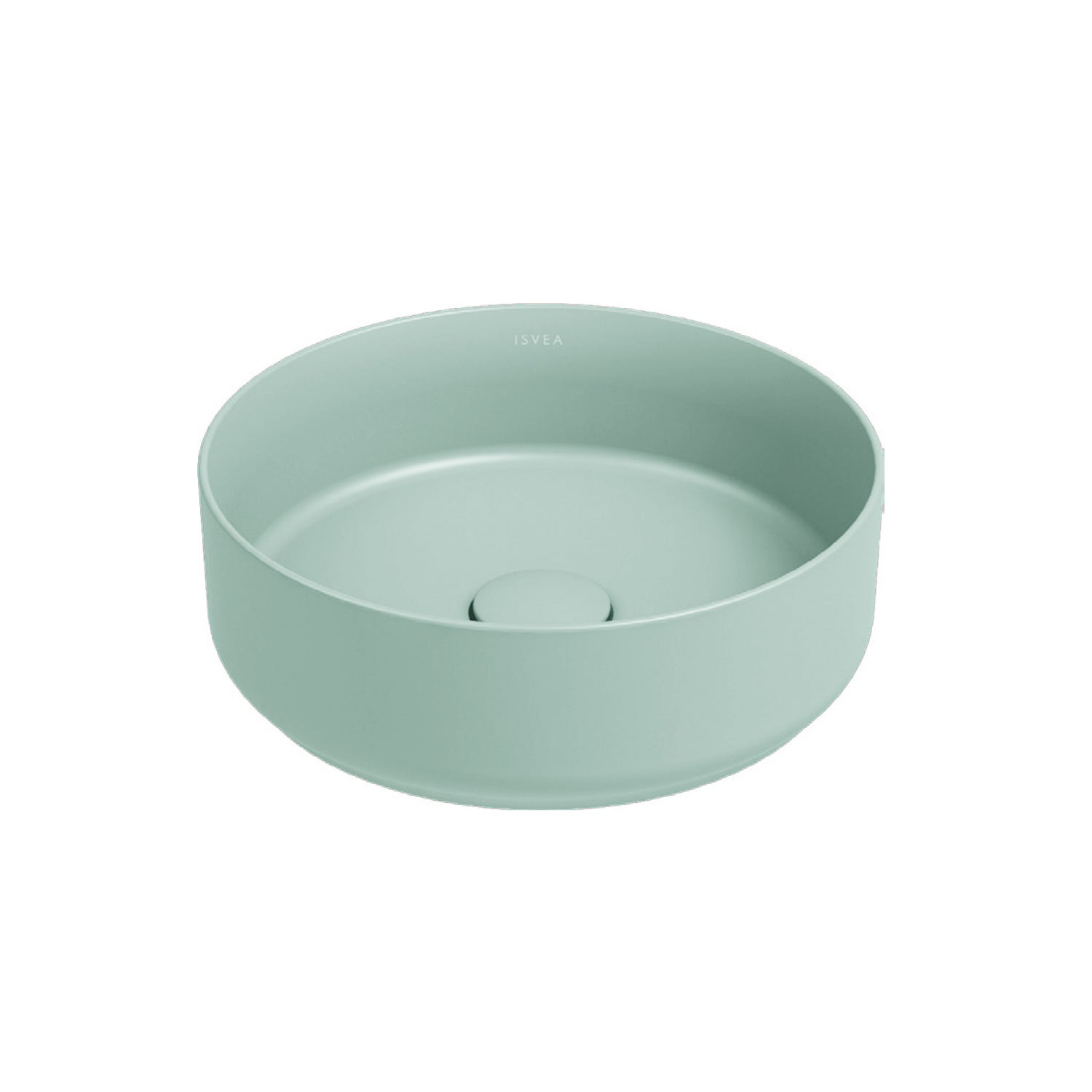 Lavabo d'appoggio tondo senza foro BathCore serie Infinity 36 cm - Menta Opaco