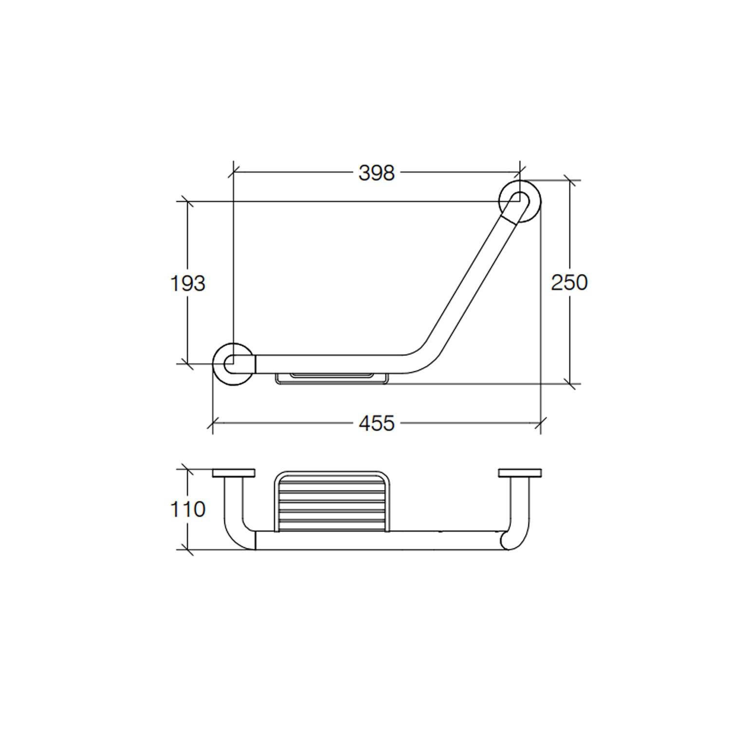 Maniglione di sicurezza reversibile con portasapone in ottone cromato collezione Othello di Lineabeta