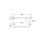 Maniglione di sicurezza a barra in ottone cromato collezione Othello di Lineabeta