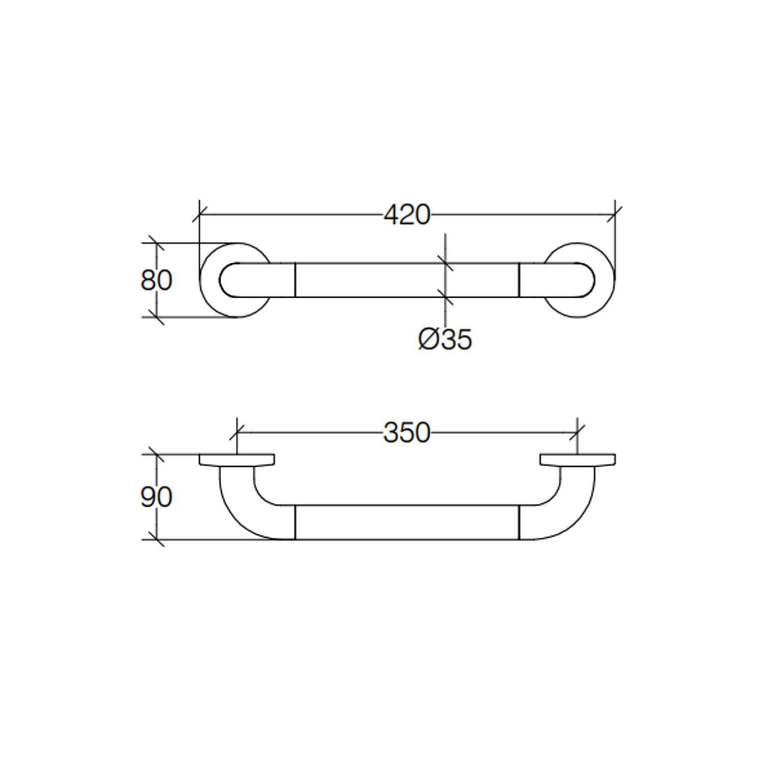 Maniglione di sicurezza in nylon bianco collezione Othello di Lineabeta