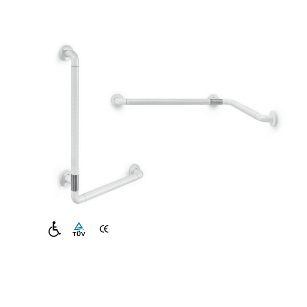 Maniglione di sicurezza reversibile in nylon bianco e acciaio inox collezione Othello di Lineabeta