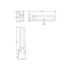 Maniglione di sicurezza ribaltabile in nylon bianco e acciaio inox collezione Othello di Lineabeta - max 360kg