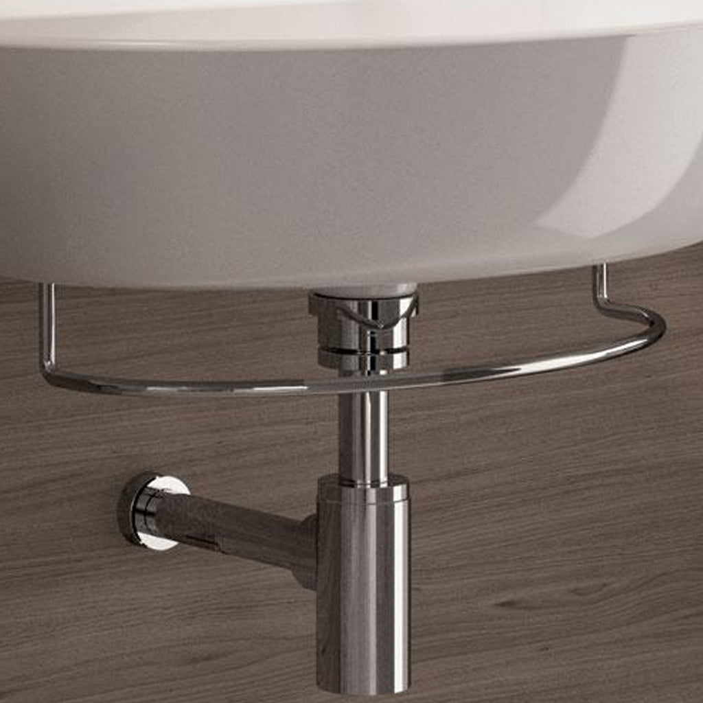 Portasciugamani in ottone cromato per lavabo Mascalzone 65x45 cm