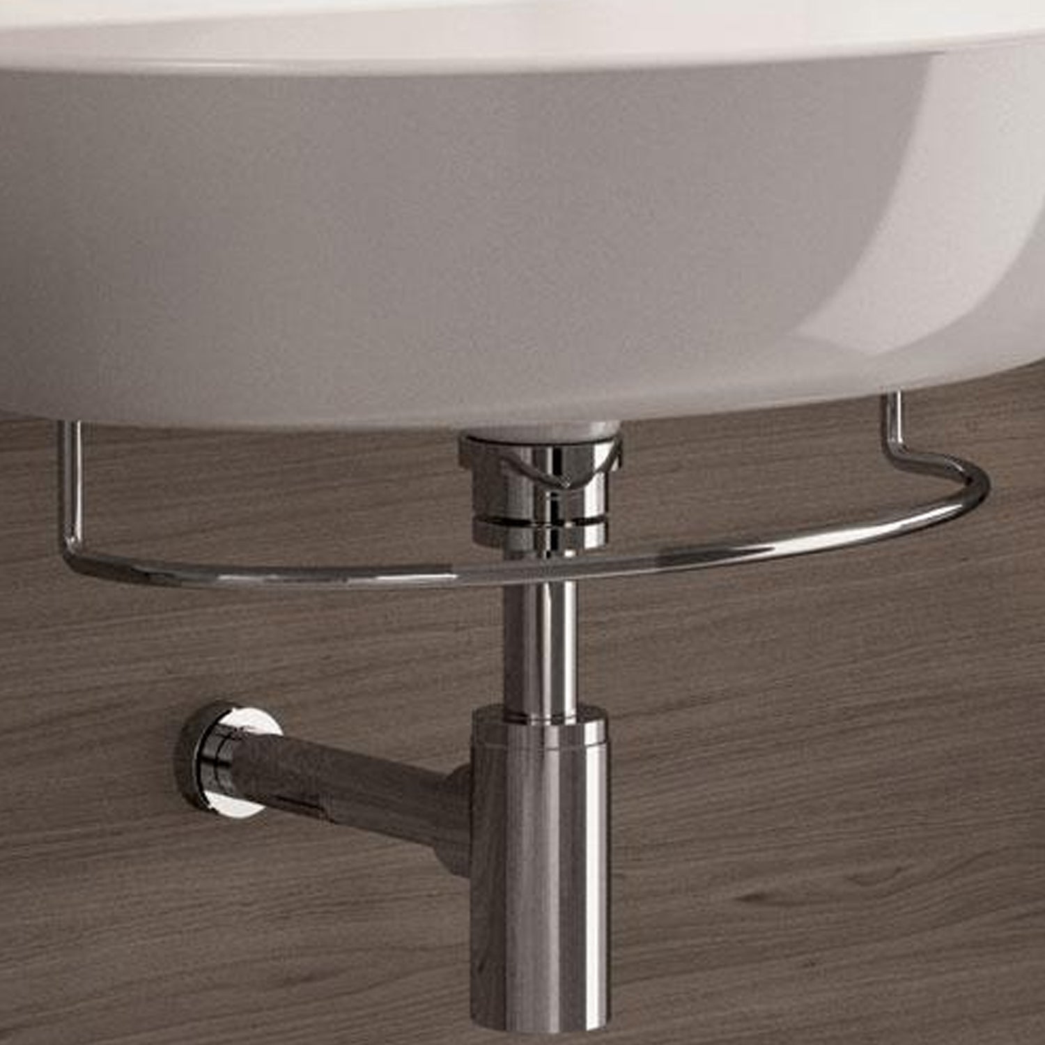 Portasciugamani in ottone cromato per lavabo Mascalzone 65x45 cm