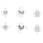 Sanitari sospesi squadrati moderni domus falerii foglia quadra wc senza brida