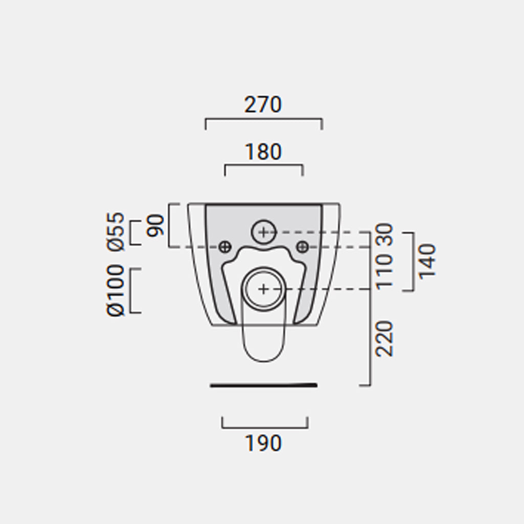 Coppia di WC e bidet sospeso Domus Falerii collezione Fogliolina bianco lucido