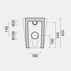 Coppia di WC e bidet filomuro Domus Falerii collezione Fogliolina bianco lucido