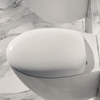 Sedile wc Mascalzone Domus Falerii con chiusura rallentata in termoindurente bianco lucido