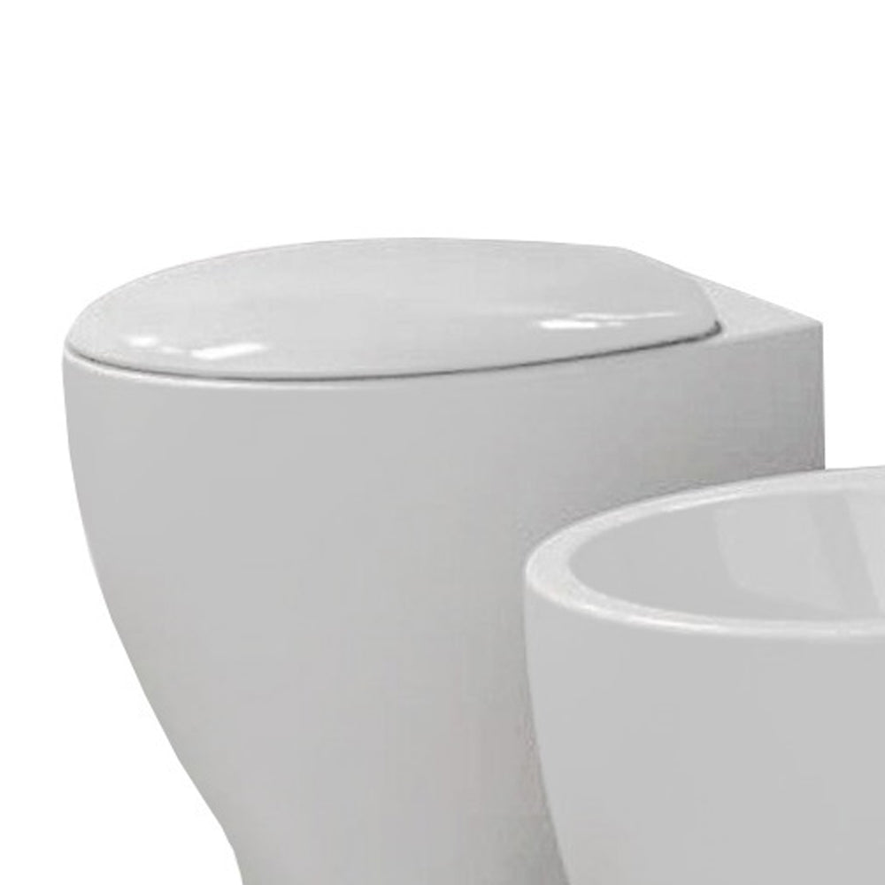 Sedile wc Mascalzone Domus Falerii con chiusura rallentata in termoindurente bianco lucido