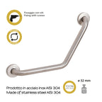 5022-38 - Maniglione a 135Â° in Acciaio Inox AISI 304 Gedy serie Project - Spazzolato