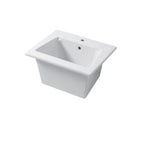 Lavatoio da interno da appoggio o incasso in ceramica bianca lucida 61x51cm  Disegno-Ceramica