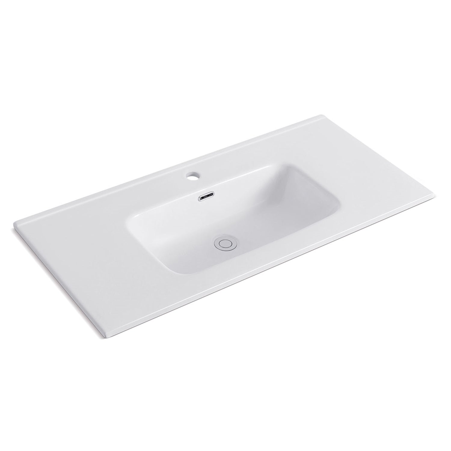 Lavabo ad incasso 101cm bianco in ceramica BathCore linea Alba